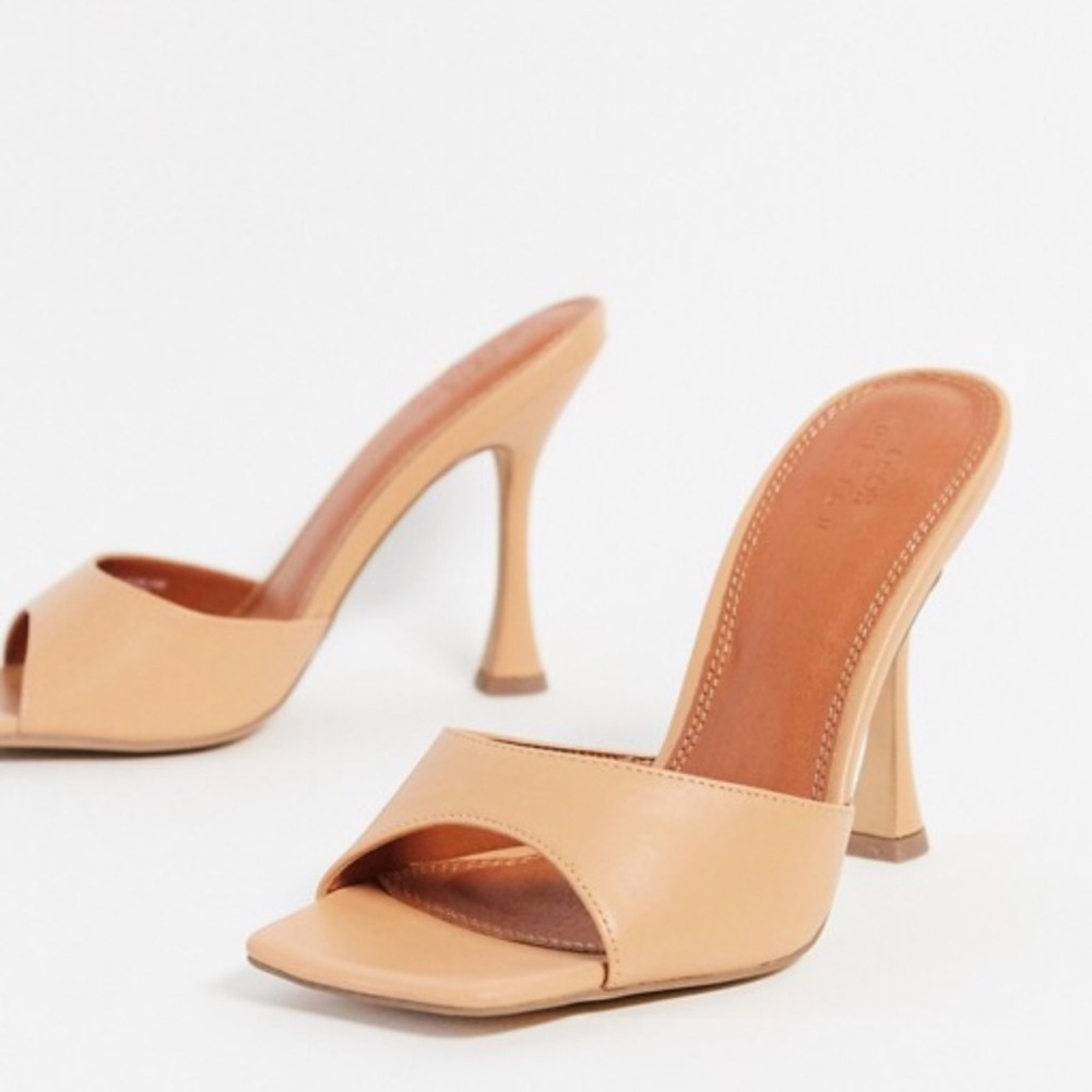 ASOS Nude Open Toe Tan Mules Slippers 7
